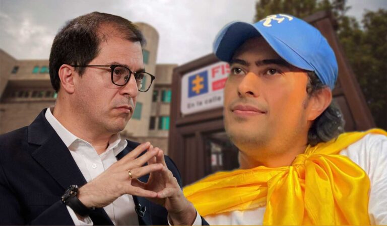 el fiscal francisco barbosa y Nicolás Petrp Burgos, hijo del ^Presidente de Colombia Gustavo Petro